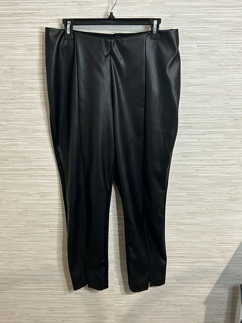 Republic Clothing Black Faux Leather Mixed Media Leggings Pants 1X